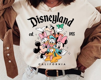 Retro Disneyland Kalifornien Shirt, Disneyland Est 1955 Shirt, Disney Urlaub Shirt, Mickey und Freunde Shirt, Retro Walt Disney Shirt