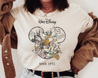 Maglietta retrò vintage Walt Disney World-Land Est 1971, maglietta Mickey Disney, maglietta Disneyland, maglietta per famiglie Disney, Disneyland