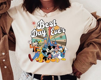 Best Day Ever Retro Vintage Walt Disney World-Land Est 1971 Camisa, Camisa Mickey Disney, Camisa Disneyland, Camisas Disney