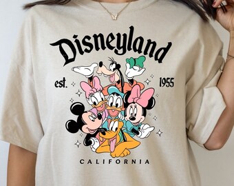 Retro Disneyland Kalifornien Shirt, Disneyland Est 1955 Shirt, Disney Urlaub Shirt, Mickey und Freunde Shirt, Retro Walt Disney Shirt
