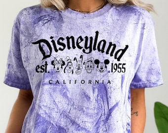 Disneyland Est 1955 T-shirt, Disneyland-tröja, familjesemestertröja 2022, retro Musse Pigg och vänner, Minnie Donald Pluto-tröja