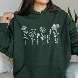 Flower Sweatshirt, Flower Hoodie, Women Hoodie, Sweatshirts Hoodies,Plus Size,Flower Girl Gifts, Floral Gift, Girlfriend Gift