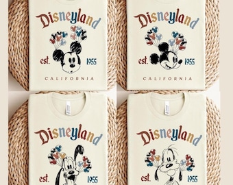 Camiseta retro personalizada de Mickey y sus amigos, camiseta de vacaciones de Disney, camiseta de viaje familiar a cuadros de Magic Kingdom, camiseta de WDW Disneyland