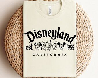 Disneyland-tröja, Disneyland Est 1955 T-shirt, Disneyland-tröja, familjesemestertröja 2022, Magic Kingdom, Minnie Donald Pluto-tröja