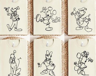 Camiseta retro de Walt Disneyworld con arte de una línea, camiseta vintage de Disneyworld, camiseta de Mickey y sus amigos, camiseta retro de Disney, viaje a Disney 2025