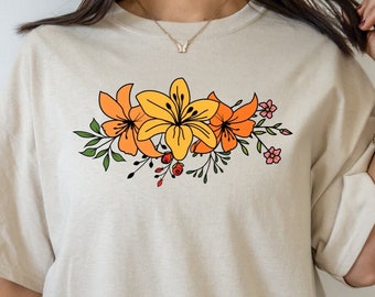 Geschenk für Mama, Blumen T-shirt, Wildblumen Tshirt, Wildblumen Shirt, Damenhemden, Bester Freund Geschenk, Floral Tshirt
