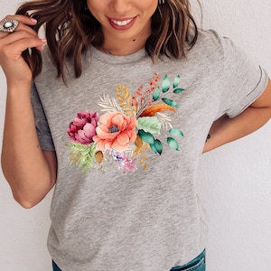Watercolor Flower Design T-shirt, Wildflower Tshirt, Wild Flowers Shirt ...