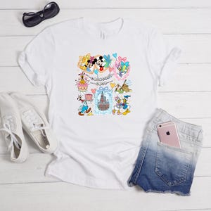 Retro Vintage Walt Disney World-Land T-shirt, Disney World-tröjor, Musse Disney T-shirt, Disneyland-tröja, Disney-tröjor Familjetröja White