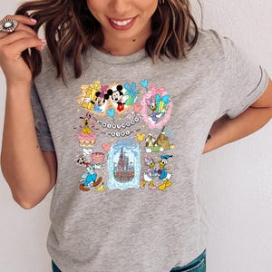 Retro Vintage Walt Disney World-Land T-shirt, Disney World-tröjor, Musse Disney T-shirt, Disneyland-tröja, Disney-tröjor Familjetröja Athletic Heather