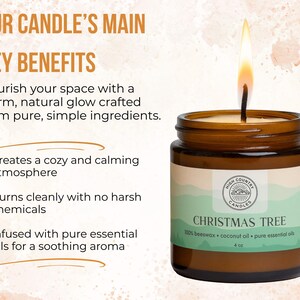 Handmade Organic Beeswax Candle, Essential Oils, Coconut Oil image 4