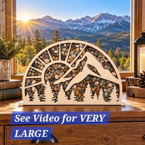 Handcrafted Mountain Shadow Box Keepsake for Agates, Sea Glass, Rocks, Crystals etc.