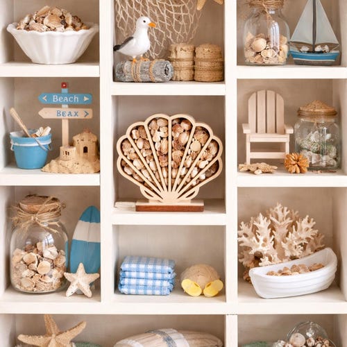 MINI Seashell Shadow Box: Beach Keepsake Holder
