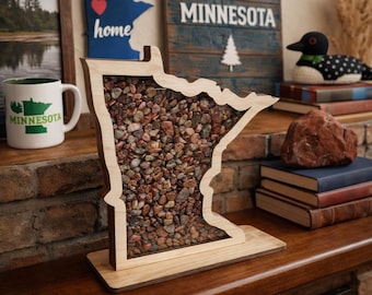 Vitrina de Minnesota / Ágatas del Lago Superior / Exhibición de vidrio de playa