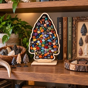 Arrowhead Shadow Box | Lake Superior Agate, Beach Glass Display