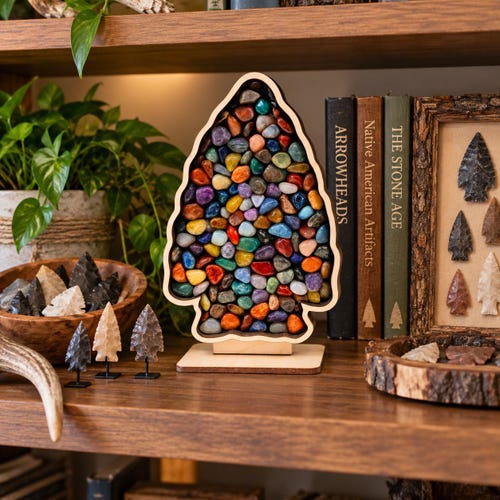 Arrowhead Shadow Box | Lake Superior Agate, Beach Glass Display