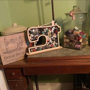 Sewing Machine Shadow Box Button & Rock Keeper - Etsy
