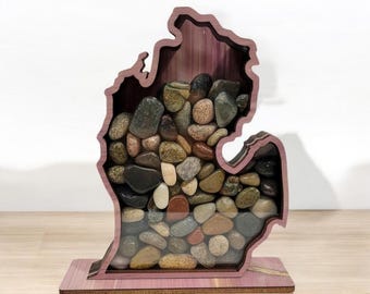 Michigan Shadow Box *Cedar Lake Superior Agates | Sea Glass Display