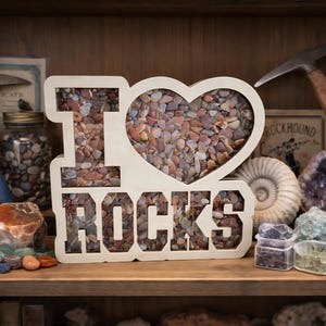 I Love Rocks Shadow Box for Lake Superior Agates | Rock Display