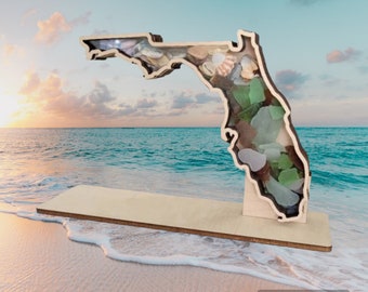 Florida shadow box for your shark teeth, agates, beach glass, sea glass, crystals, etc. We stock all 50 states! Free shipping!