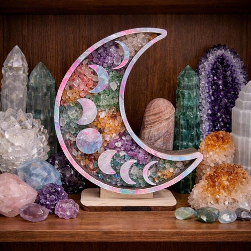Moon phase *Cotton Candy Shadow Box: Beach Keepsake Display