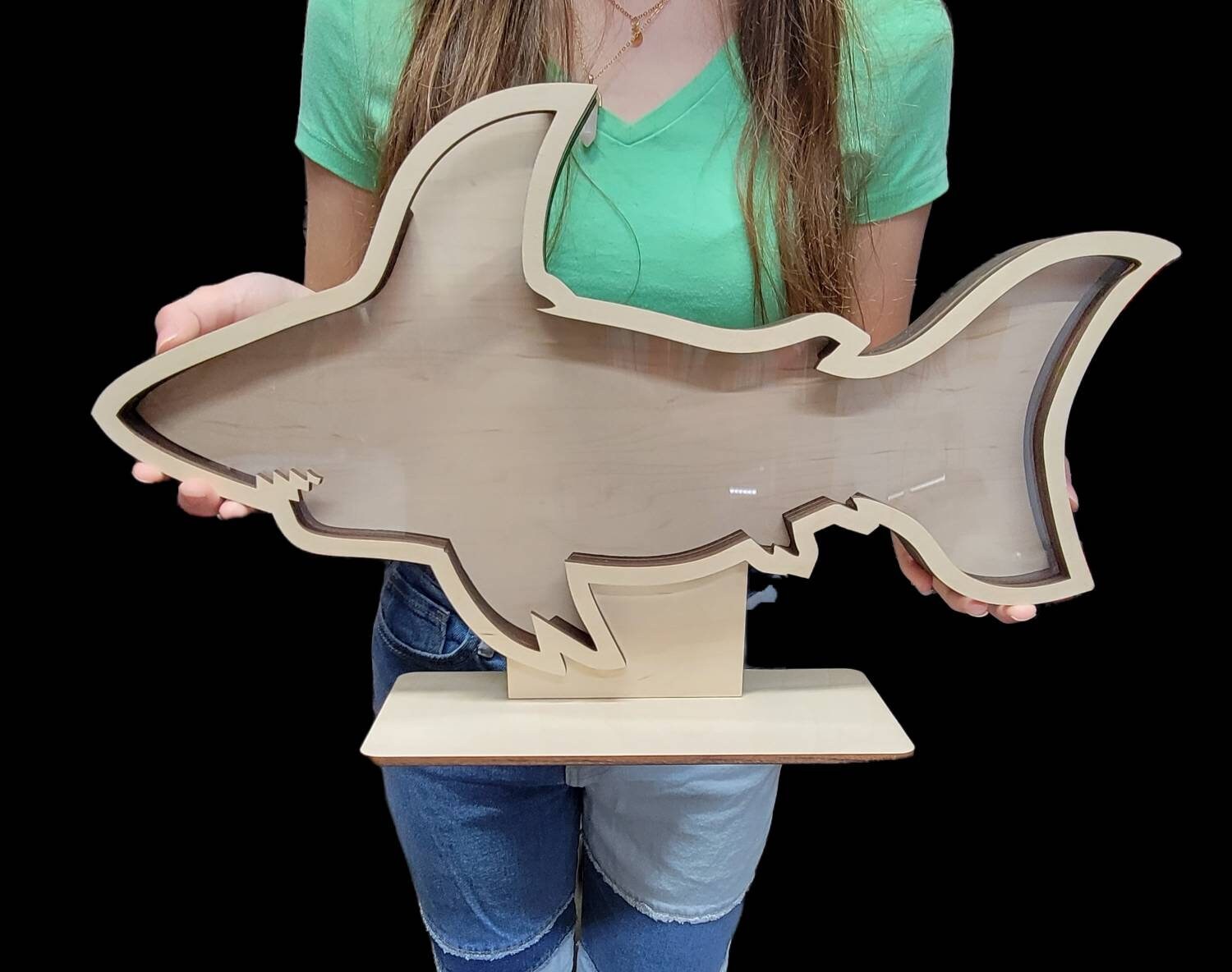Große Haifischzahn-Vitrine (35,6 Cm) – Perfekte Schattenbox Für Deine Sammlung