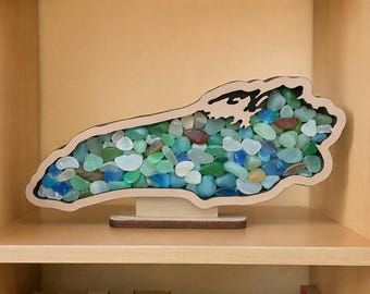 Lake Ontario Sea glass Shadow Box: Agates, Sea Glass Display