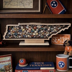 Tennessee Shadow Box: Agate, Sea Glass, Crystal Display