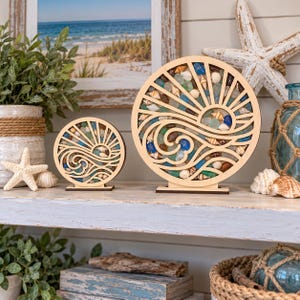 Sunny Breeze Sea glass Shadow Box Seashell, Shark Teeth Display | Lake Superior agates