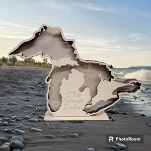 Great Lakes display for your Lake Superior agates, beach glass, rocks, Petoskey etc. Only 1 Big size!