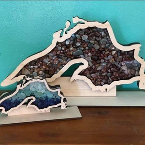 Lake Superior shadow box THE ORIGINAL for your Lake Superior Agates, beach glass, rocks, Petoskey, etc. 3 SIZES!