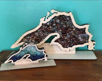 Lake Superior shadow box THE ORIGINAL for your Lake Superior Agates, beach glass, rocks, Petoskey, etc. 3 SIZES!