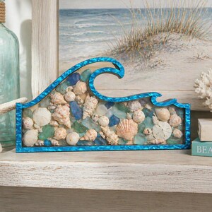 Wave Sea glass Shadow box *Rogue Wave | Beach Keepsake | Shell keeper | Shark teeth