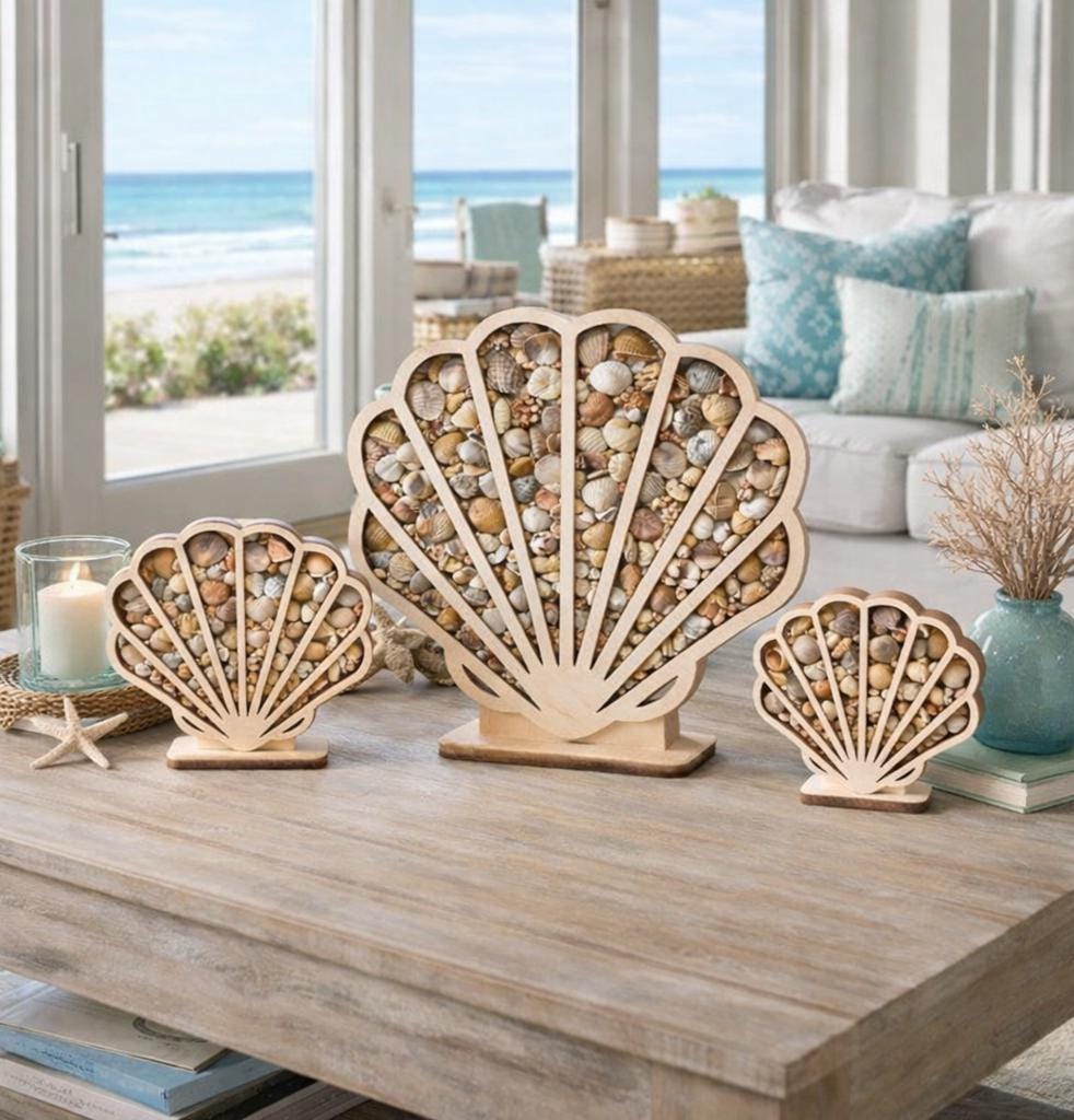 Sea Glass & Seashell Shadow Box 