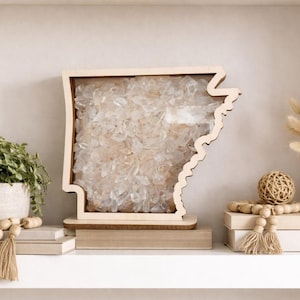 Arkansas quartz Shadow Box Display Case for Crystals & Rocks