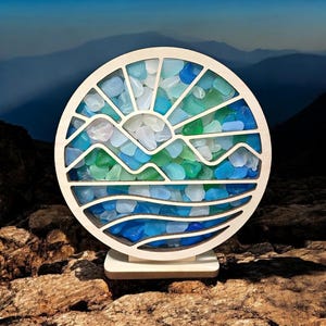 Mountain Tide Shark teeth Shadow box! Sea glass, shells, agates, rocks!  2