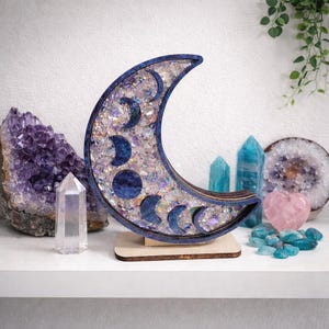 Moon Phase Crystal Shadow Box Sparkle Acrylic
