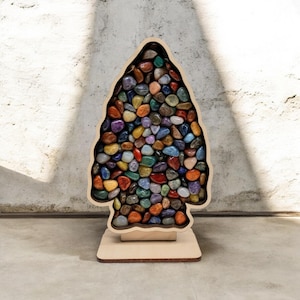 Arrowhead Shadow Box | Lake Superior Agate, Beach Glass Display