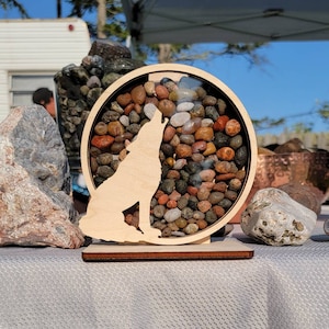 Wolf shadow box for your Lake Superior agates, beach glass, sea glass, yooperlites, cyrstals, rocks, etc. We wholesale!