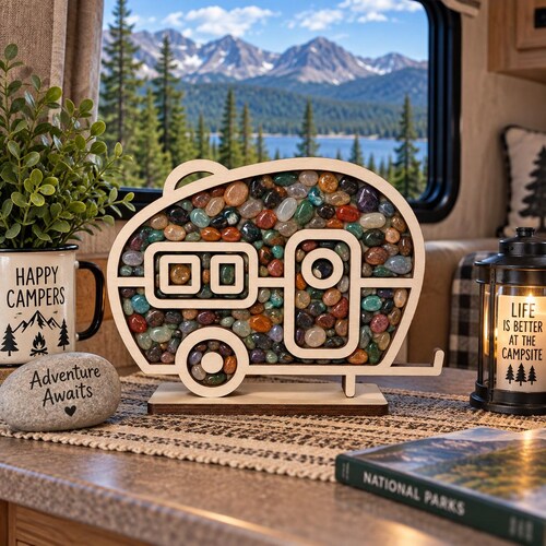 Camper Shadow Box for Lake Superior Agates, Sea Glass Display