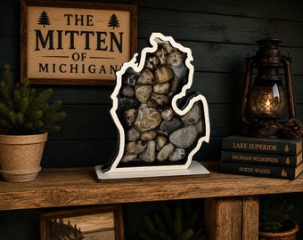 Michigan Shadow Box for Petoskey Stones | Lake Superior Agate | Sea Glass Display Box *The Original