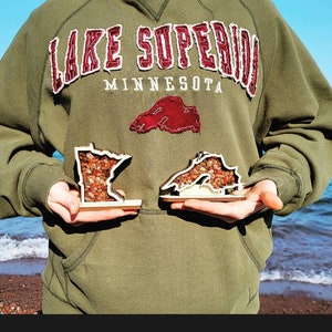 MINI Minnesota & Lake Superior Agate Shadow box for your Lake Superior agates, agates, beach glass, rocks, shark teeth, etc.