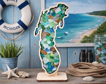 Lake Michigan Sea Glass Shadow Box Agates | Beach Glass | Rocks