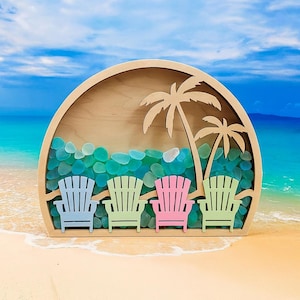 Beach Seashell Shadow Box: Sea Glass keeper | Shark teeth | Rock Storage display 1 afbeelding 6