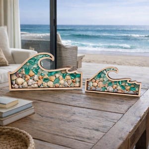 Making Waves Sea glass Shadow box | Shark Teeth | Beach Keepsake | Shell keeper 2