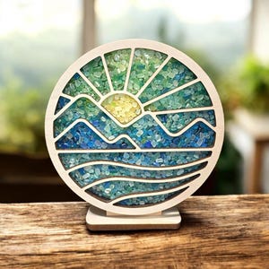 Mountain Tide Sea glass Shadow box! Shark teeth, shells, agates, rocks!