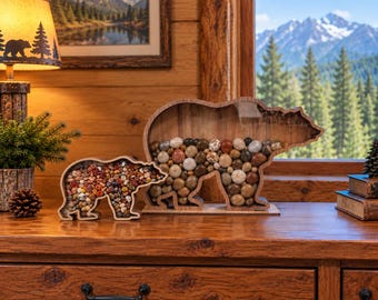 Bear Shadow Box for Lake Superior Agates | Beach Glass Display, Sea glass rocks