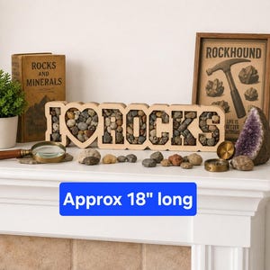 I Love Rocks Shadow Box: Agate, Crystal, Sea Glass Display