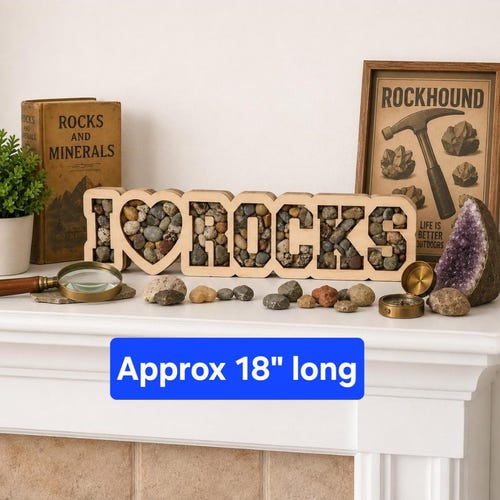 I Love Rocks Shadow Box: Agate, Crystal, Sea Glass Display