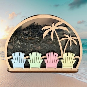 Beach Seashell Shadow Box: Sea Glass keeper | Shark teeth | Rock Storage display 1 afbeelding 8