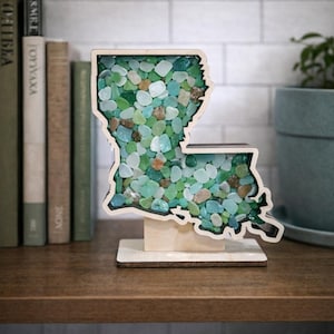 Louisiana Sea glass Shadow Box: Agates, Crystals, Rocks